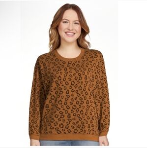 Leopard Print Brown Sweatshirt